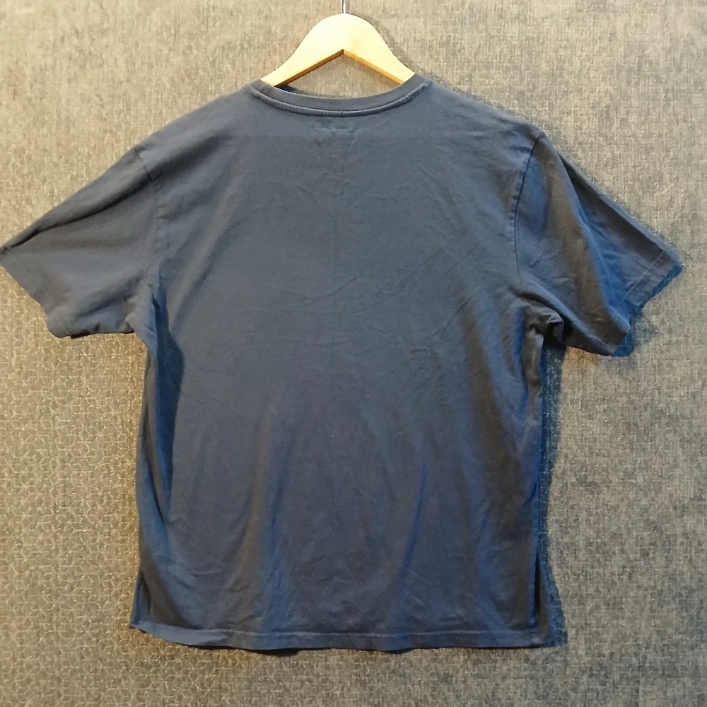 Banana Republic Mens XL Navy Blue Graphic Logo T-Shirt Premium Wash Cotton Tee